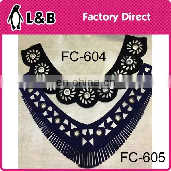 Latest Black Fabric Hollow Pattern Fashion Collar Designs photo-5