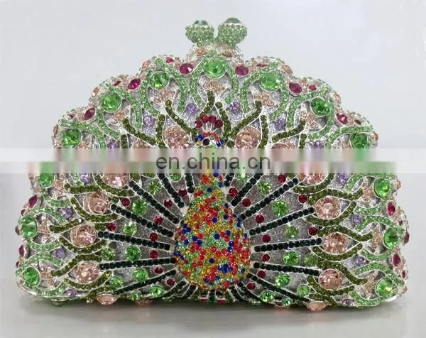 2015 Peacock Clutch Bag/ Shining Evening Clutch/high Quality Crystal Clutch