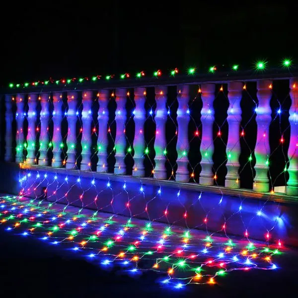 1.5M x 1.5M 96LEDs Net Light 220V / 110V Holiday Fairy Curtain String Light for Outdoor Home Christmas Decoration photo-2