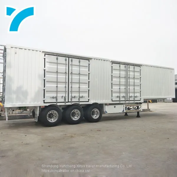 Low Price High Quality Rear Leaf Spring Box Transport Semi Trailer Enclosed Cargo Trailer photo-3