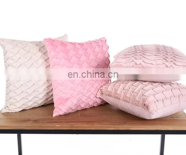 New Products Pink Velvet Wrinkle Cushion Cover/sofa Cushion Throw for Home Decor photo-6