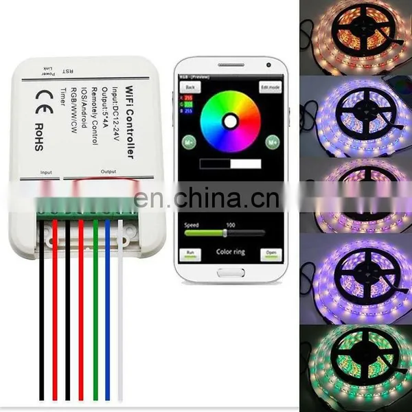 DC12-24V RGBW WW CW Led Strip 5 Channels Wifi Music LED Controller photo-6