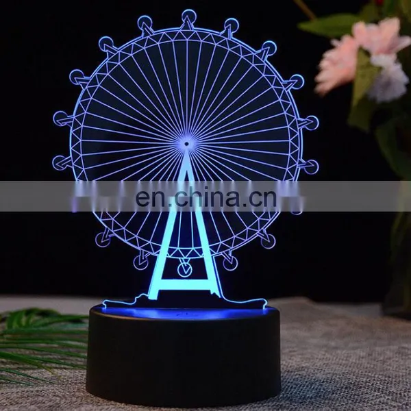 7 Colors Touched Changed Acrylic Panel 3d Led Night Light for Decoration photo-3
