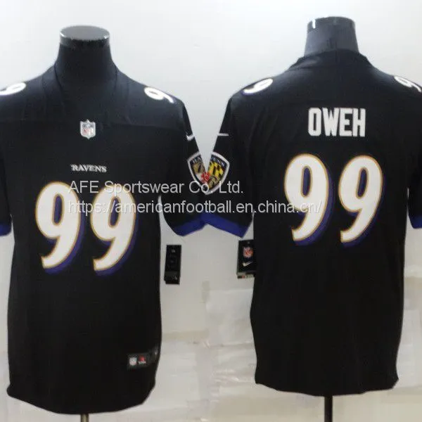 Baltimore Ravens #99 Oweh Black Jersey