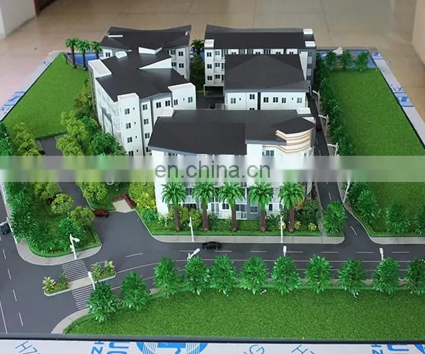 3d Physical Model Architecture With Model Trees , Cars and Furniture photo-3