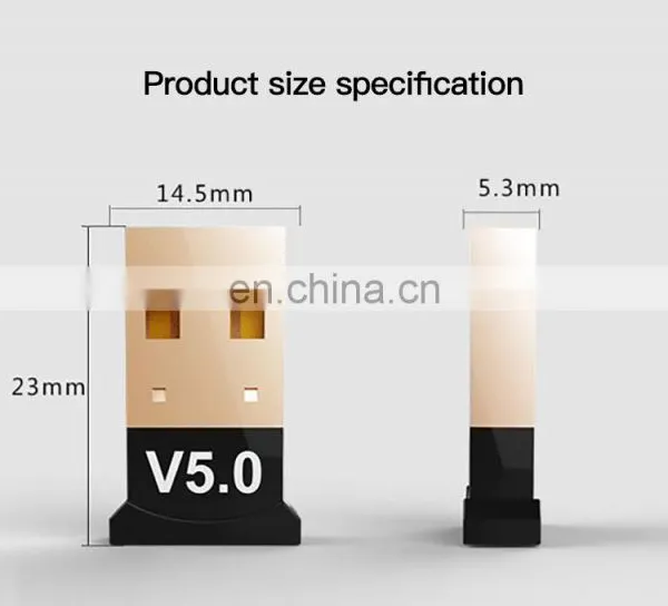 USB Mini B-T5.0 Adapter Dongle Receiver Wireless Transfer Adaptor Music Audio Receiver Transmitter for PC Computer Speaker Mouse photo-4