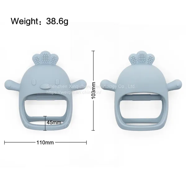 Silicone Teething Mitten Toy Cute Chick Silicone Chewable Toys Animal Custom Baby Teether photo-3