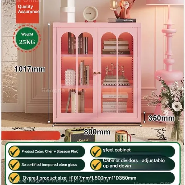 Elegant Arched Sideboard Fluted Glass Buffet Cabinet, Nordic Style Wine Cupboard & Coffee Bar Station for Dining Room Project photo-5