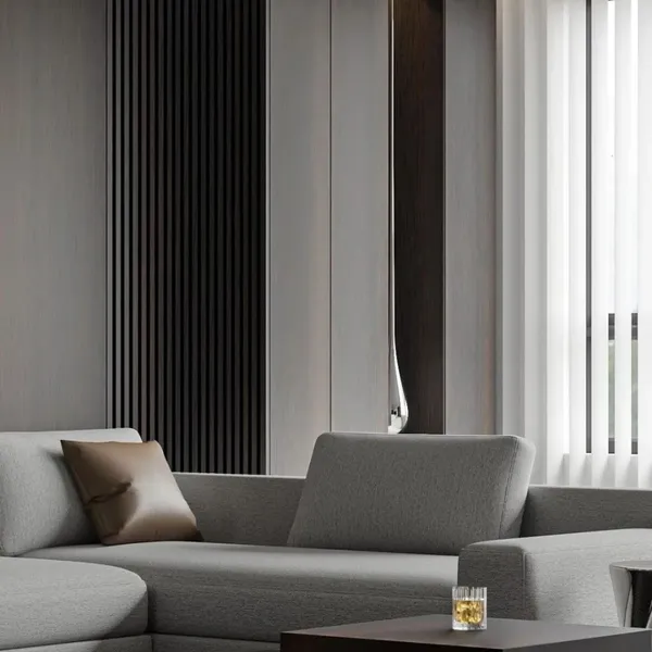 Moisture-proof and Waterproof Solid Wood Wall Panel Decoration Materials - Large Panels of Arc Grille Rubber Wood Wall Panels With Food-grade Resin photo-5