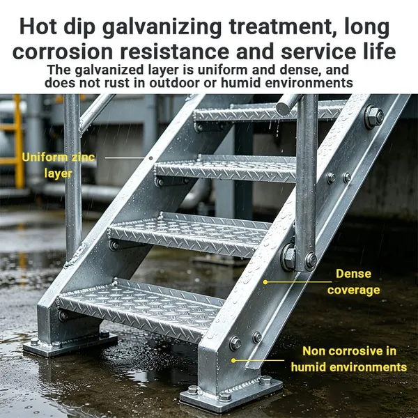 Hot Dip Galvanized Steel Crinoline Ladder Cage Anti Corrosion Access Ladder for Sewage Treatment Plant