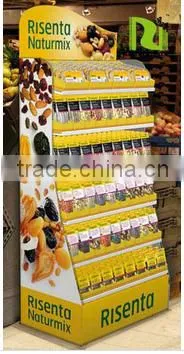 Customized Promotion Cardboard Floor Diaplay For Food In Supermarket