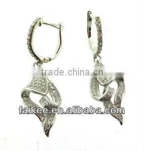 Micro Pave 925 Silver Earring With CZ photo-2