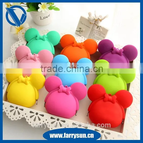 2015 Colorful Mickey Mouse Shape Silicon Rubber Coin Purses/plastic Squeeze Coin Purse photo-2
