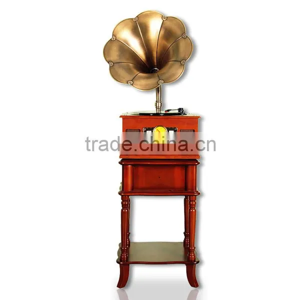 Antique Wooden,turntable Vinyl Record Player Gramophone With CD/MP3/cassette Radio/bluetooth/usb Player Usb Encoding