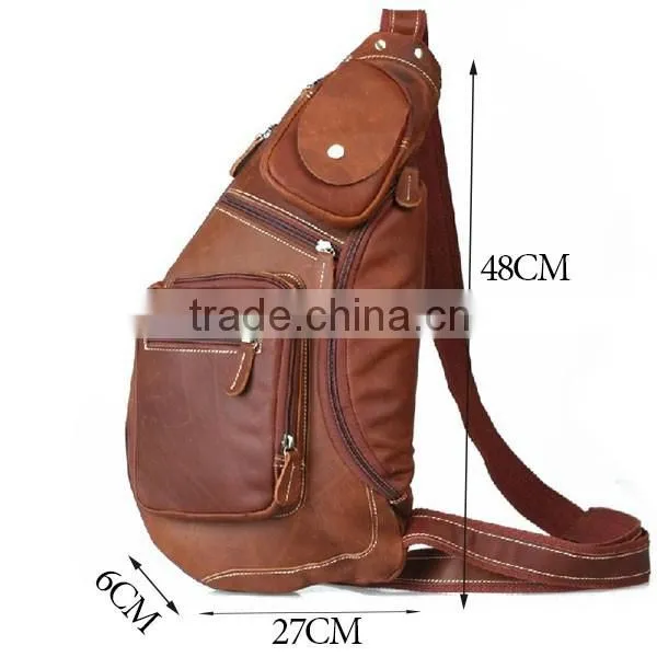 Fashion Casual School Leather Cross Body Chest Sling Bag for Teenagers Youn Men Chest Shoudler Bag Quality Choice photo-3