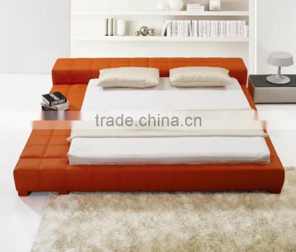 2015 High quality leather bed, Hot-selling Modern Leather Bed , Elegant Design of king size leather bed
