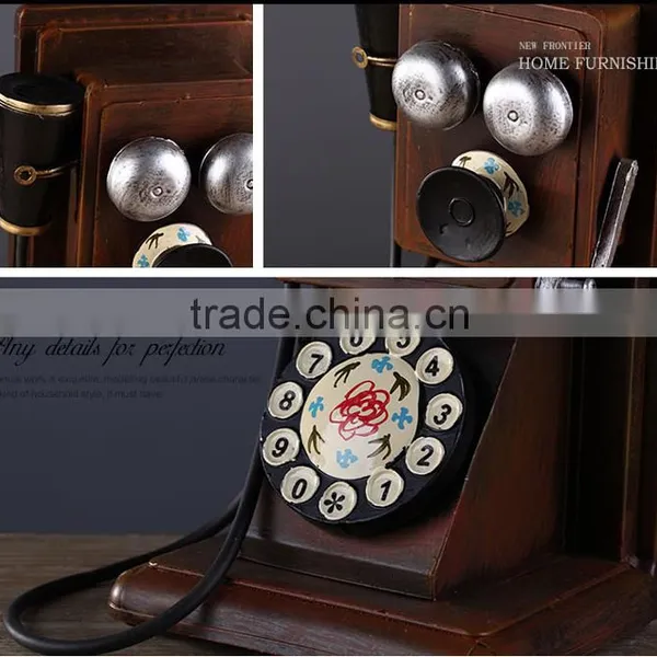 Retro Antique Iron Craft Artificial Telephone Home Decoration Supplier's Choice photo-6
