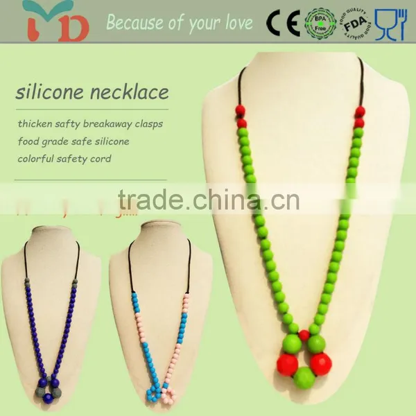 Baby Teether Toys Food Grade Round Teething Necklace/Bpa Free Silicone Teething Beads For Jewelry Quality Choice photo-2