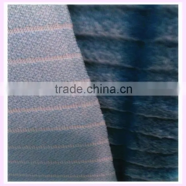 12mm Polyester & Acrylic Velboa Supersoft Fake Fur Stripe Fabric Tip Print Discharge Raw Material for Mattress China photo-3