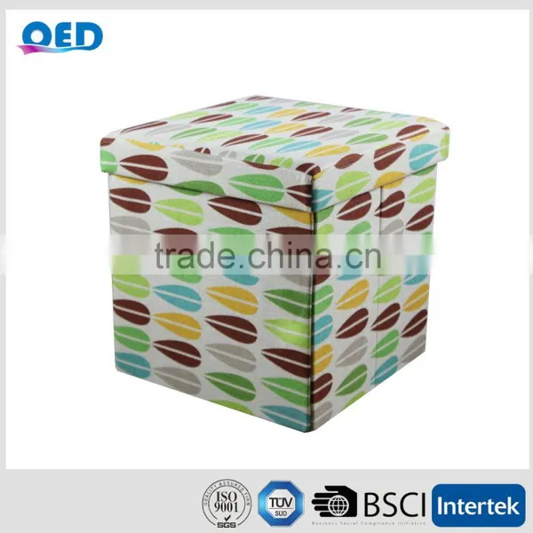 Rectanglar Ottoman Faux Leather Storage Box