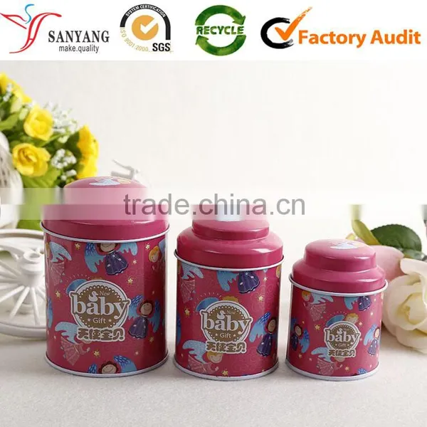 Latest New Style Cylinder Tin Tea Box Printing Candy Metal Gift Container Box photo-3