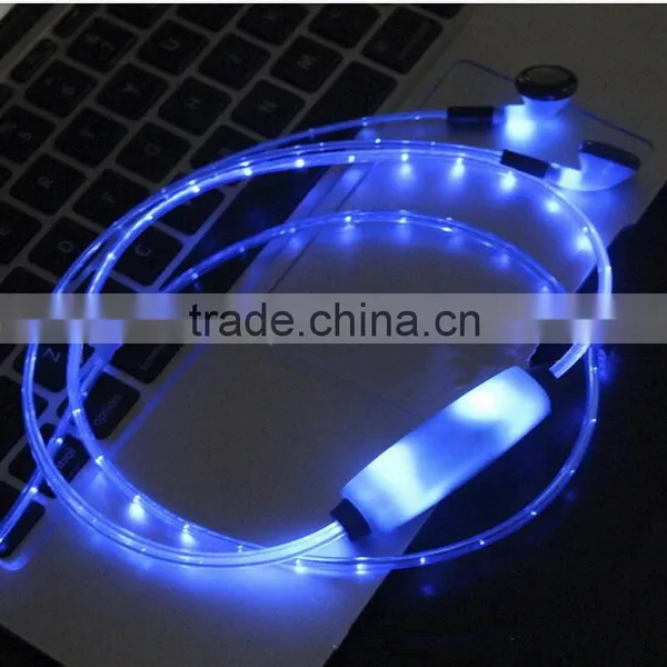 3.5mm el Earphone Visible Led Glowing Earphone With Microphone for Smartphones photo-3