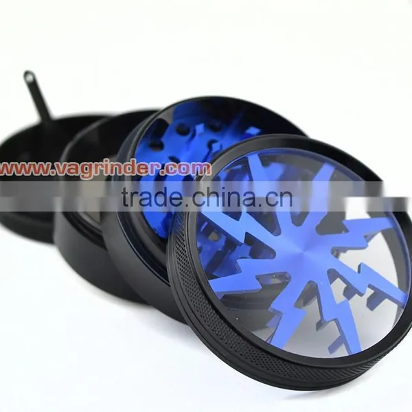 China Wholesale Industrial Aluminum Grinder , 4 Pieces Weed Herb Grinders Sharp Stone photo-3