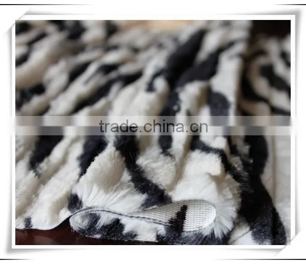 100% Polyester Zebra Pattern Faux Fur Fabric photo-2