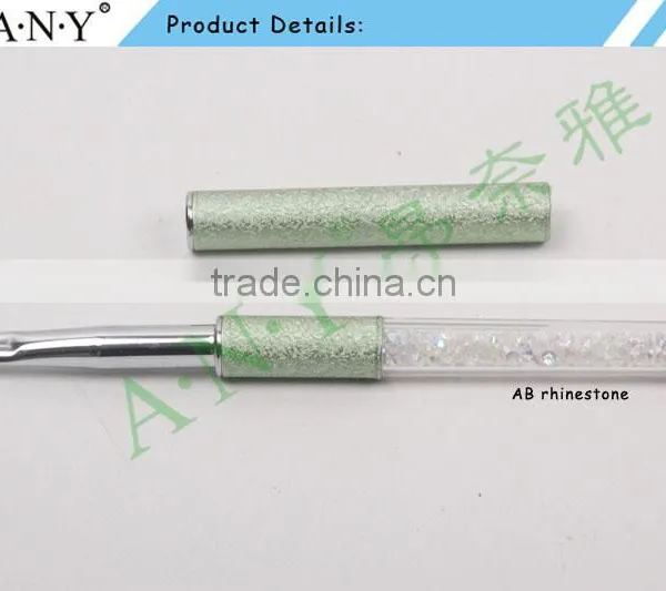 ANY 2016 New Design Acrylic Handle With Diamond Inside Oval Imported Nylon Hair Nail Art Gel Brush Pure Color Hot Sale photo-3