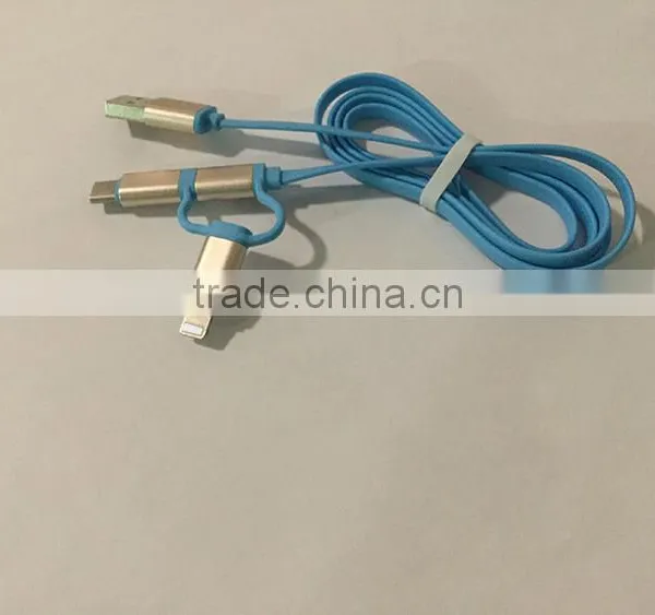 2016 Wholesale 3in1For Lighting Micro USB Type C Environmental Quick Charge Data Line Cable photo-4