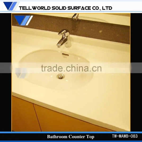 Corian Vanity Tos, White Solid Surface Counter, Corian Bathroom Countertops photo-2