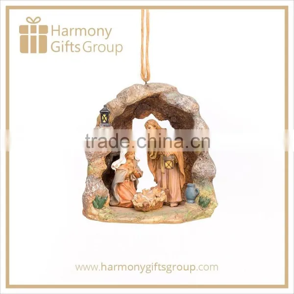 Polyresin Nativity Figures Stone Scene Ornament