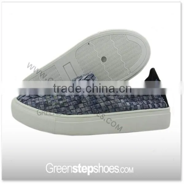 Girls Chic Slip-on Elastic Ribbons Woven Flats Leisure Shoes