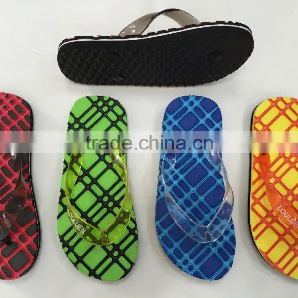 663 LOULUEN Unisex Colorful Check Kids Flip Flops Beach Slipper