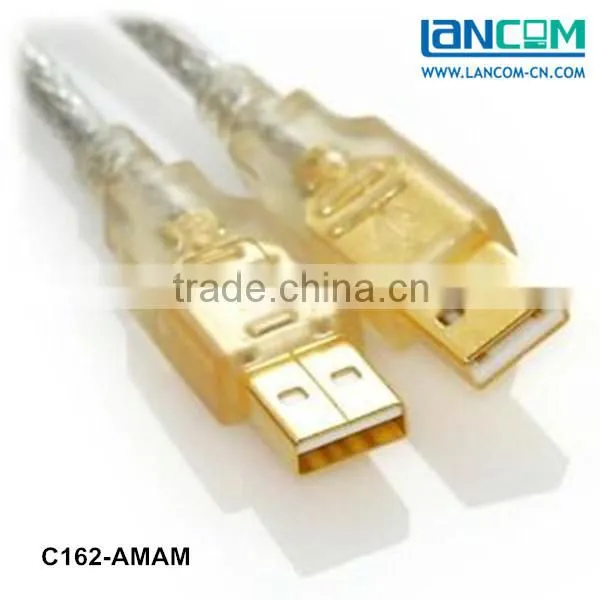 LAMCOM High Quality Gold Plated Transparent Cable USB 2.0 Extension Cable