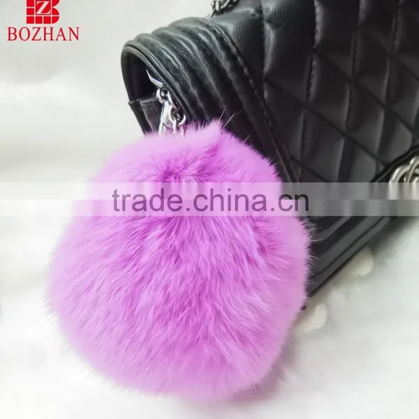 High Quality Rabbit Fur Keychain Plush Keyholder photo-3