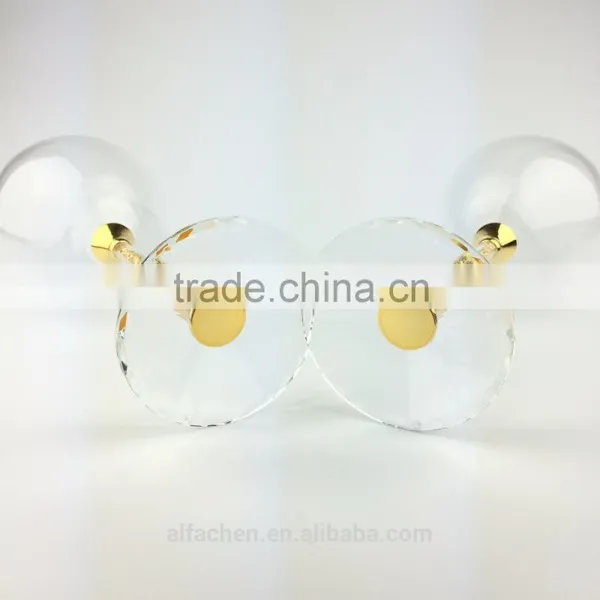 465ml Set of 2 Luxury Golden Stemmed Water Cup Red Wine Glass photo-4