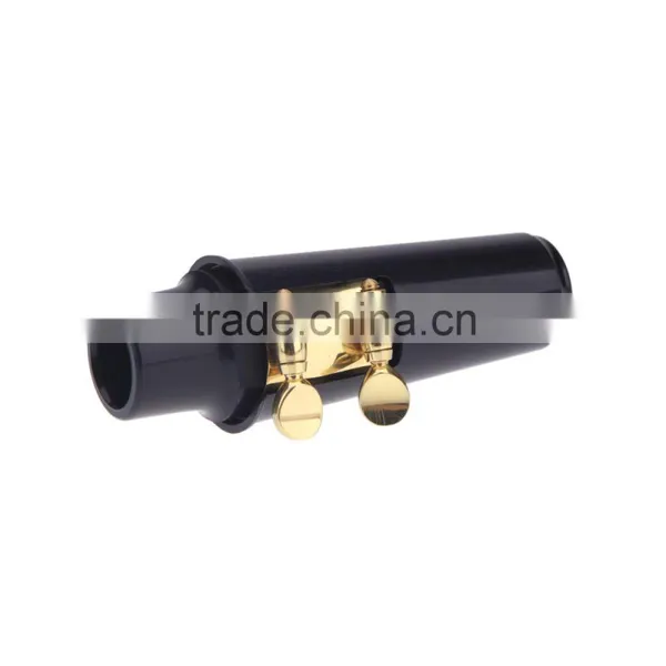 Sax Saxophone Mouthpiece Plastic With Cap Metal Buckle Black photo-6