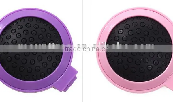 Yiwu Wholesale High Quality Mini Round Shape Folding ABS Head Massage Comb With Mirrow photo-4