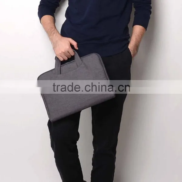 Multifunction Laptop Shoulder Strap Bag Briefcase Premium Denim Fabric 11-15 Inch Notebook Computer for MacBook Case B022845(1) photo-5