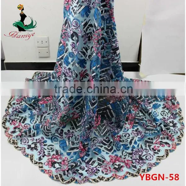 YBGN58 Net Lace Fabric With Handcut Wax Embroidery French Lace/cotton Tulle Lace Discount photo-2