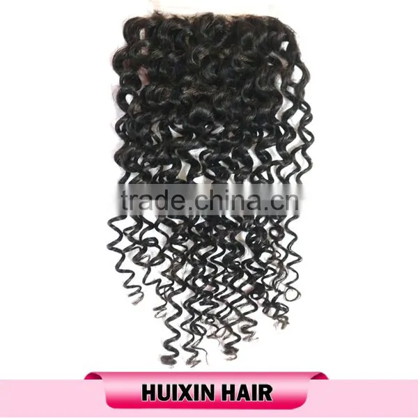 High Quality Grade 8A Virgin Human Hair Brazillian Deep Curly Human Hair Weave Lace Closure photo-5