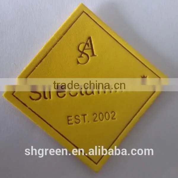 Embossed Bear Logo Leather Label for Suits photo-2