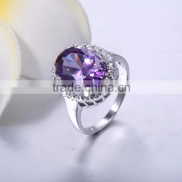 Romantic Wedding Jewelry Sets Design,purple Cubic Zircon Stone Jewelry Set photo-5