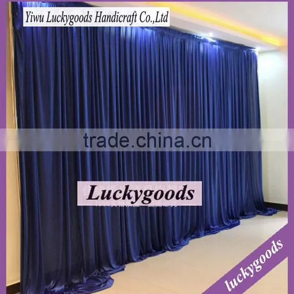Popular Selling White and Blue Fabric Wedding Stage Backdrop photo-3