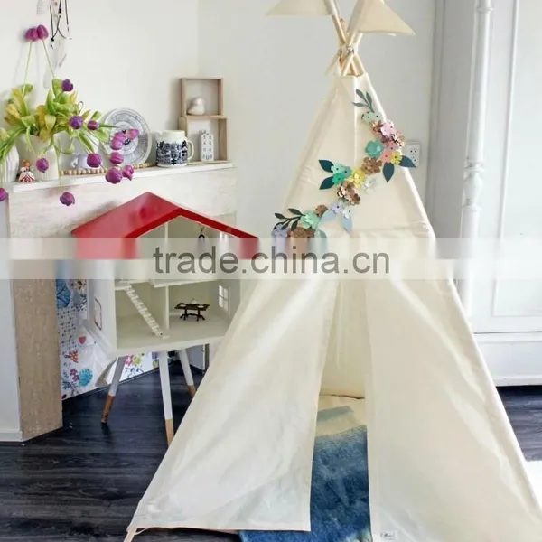 Promotional Kids Children Play Indoor Room Cotton Canvas Indian Teepee Tent photo-3