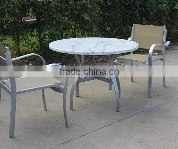 Commercial Mesh Coffee Set Aluminum Outdoor Furniture photo-3