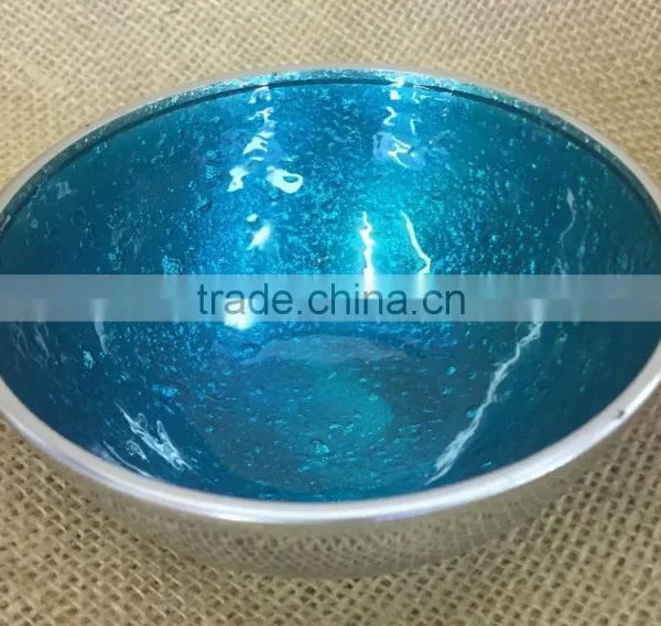 Enamel Metal Bowl | Food Grade Aluminium Blue Enamel Serving Bowl photo-3
