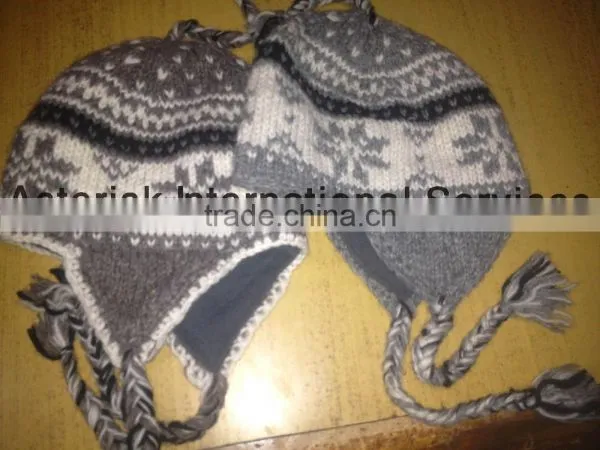 Ear Flap Woolen Hat Knit Cap