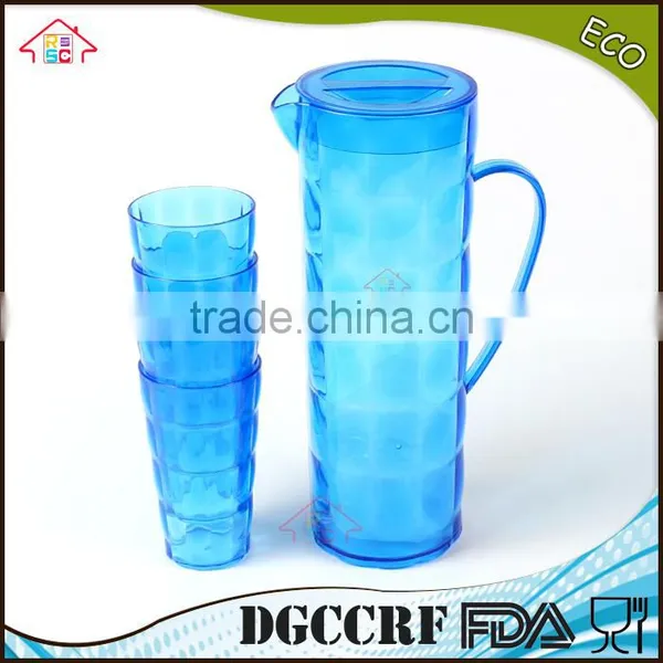 NBRSC Set of 5 Pcs Plastic ps Cold Water Jug Drinking Water Kettle Tea Pot Water Jug With Cups photo-3